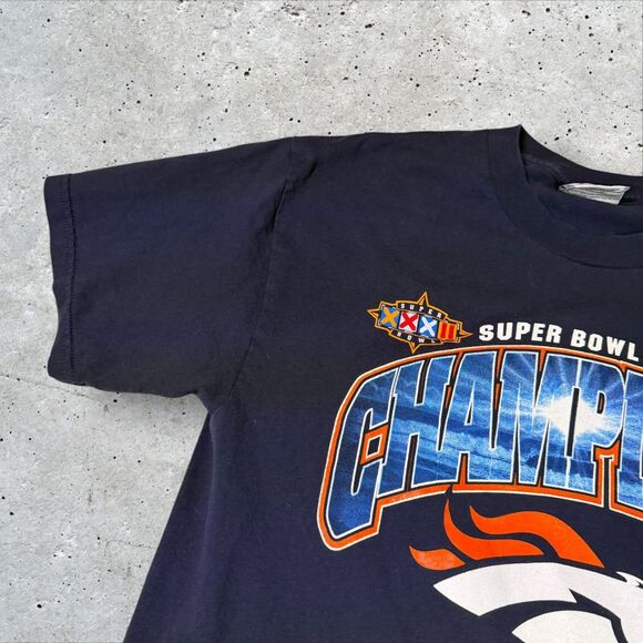 Vintage Lee Denver Broncos Super Bowl XXXII Champions T-Shirt Large USA 1998 NFL - Picture 5 of 11